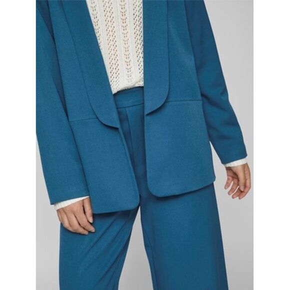 Vila Clothes Shawl Collar Blazer Relaxed Fit Women Blue Blazers - Picture 3 of 7
